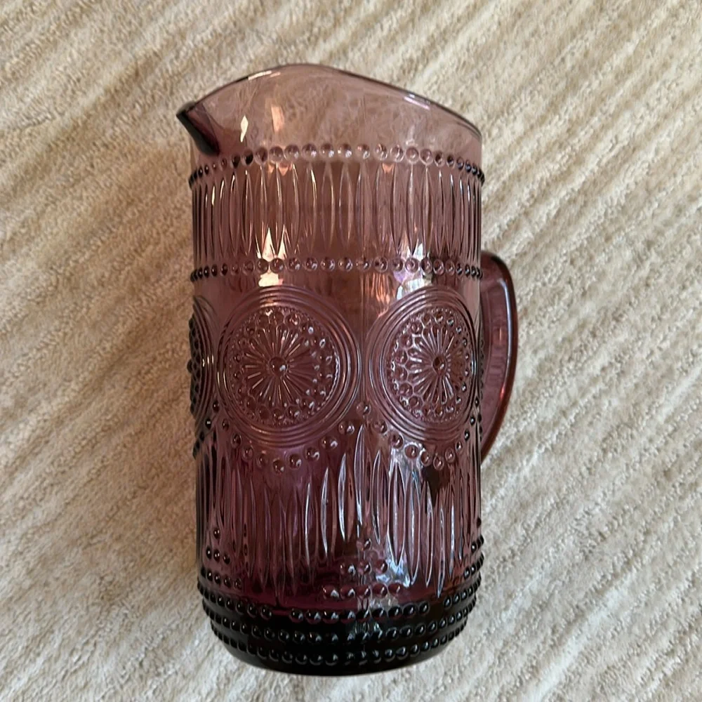 THE PIONEER WOMAN Adeline-Plum Glass Pitcher 54 Oz | 1.59 Liter Pitcher